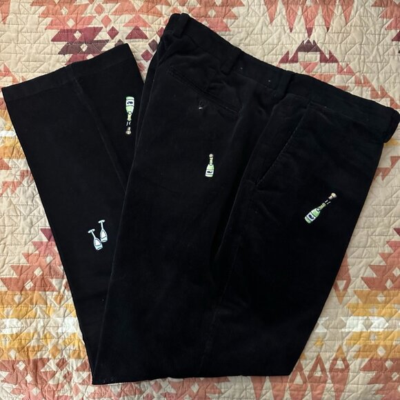 Vineyard Vines Other - 🥂🍾 Vineyard Vines Black Corduroy Embroidered GTH Pants